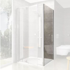 Ravak PIVOT zuhany oldalfal 80cm PPS-80 szaténezüst keret átlátszó üveg Kiárusítás! kád, zuhanykabin