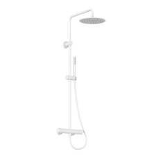 Ravak Spring SG 091.10WHM Termosztátos zuhanyoszlop, állítható, zuhanyszettel, matt fehér csaptelep