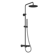 Ravak Spring SG 091.20BLM Termosztátos zuhanyoszlop, állítható, zuhanyszettel, matt fekete csaptelep