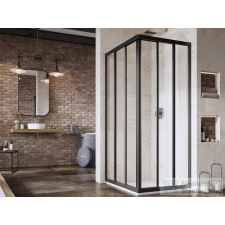 Ravak SUPERNOVA ASRV3+ASRV3 75x75 cm-es tolóajtós,sarokbelépős zuhanykabin,fekete/transparent 15V303R2Z1SET7575 kád, zuhanykabin