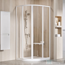 Ravak SUPERNOVA SKCP4-80 80x80x195 cm-es negyedköríves tolóajtós zuhanykabin,Fehér+Transparent 3114O102Z1 kád, zuhanykabin
