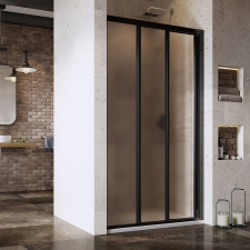 Ravak Supernova zuhanyajtók 100 cm tolható fekete matt üveg/üveg mintával 00VA03R2ZG fürdőkellék
