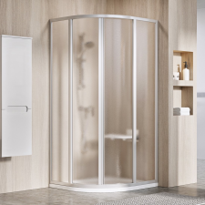 Ravak Supernova zuhanykabin 90x90 cm félkör alakú szatén matt/üveg mintával 3117OU02ZG kád, zuhanykabin