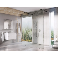 Ravak Walk-In Free Szett 150, zuhanykabin fekete+transparent kád, zuhanykabin