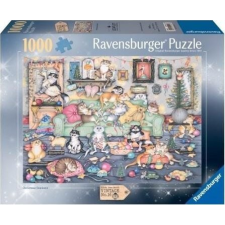 Ravensburger 12001244 1000 db Puzzle - Crazy Cats - Karácsony (12001244) puzzle, kirakós