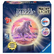 Ravensburger 3D Puzzle Éjszakai fény - lovak a tengerparton - 72 darabos puzzle, kirakós