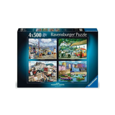 Ravensburger 4 x 500 db-os puzzle - Happy Days - Nyaralás brit módra (12001527) puzzle, kirakós