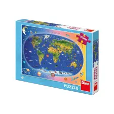 Ravensburger Állatos világtérkép 300 darabos XL puzzle puzzle, kirakós