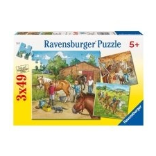 Ravensburger Lovasiskola 3x49 db-os puzzle (092376) puzzle, kirakós