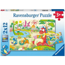 Ravensburger Puzzle 052462 Dinoszaurusz barátaim 2x12 db (4005556052462) puzzle, kirakós