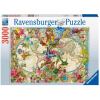 Ravensburger Puzzle 3000 db - Világtérkép és pillangók  Ajánlott 10-99 éves korig unisex (86838)