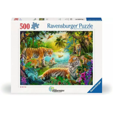 Ravensburger Puzzle 500 pieces - Tigers in the oasis Kirakós játék 500 db Állatok puzzle, kirakós