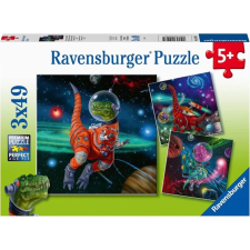 Ravensburger Ravensburger dinoszauruszok az űrben puzzle, 3x49 darab puzzle, kirakós