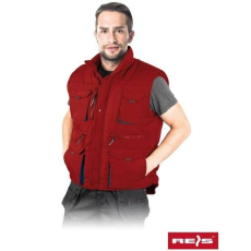 RAW-POL Kormoran Multi-Pocket szigetelt mellény Piros XXL