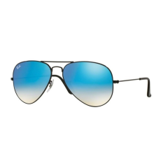 Ray-Ban RB3025 002/4O AVIATOR LARGE METAL SHINY BLACK MIRROR GRADIENT BLUE napszemüveg