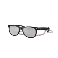 Ray-Ban RJ9052S 7028Y4 JUNIOR NEW WAYFARER Rubber Black Green Mirror Silver Polar napszemüveg