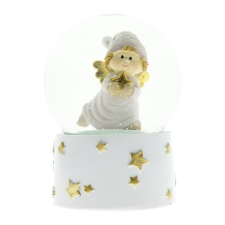  Rázógömb angyallal,csillaggal poly 6,5cm dekorációs kellék