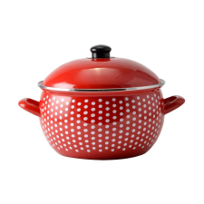  RCK Piros Pöttyös Zománcozott lábas 24cm+fedő 15615 edény