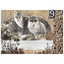 Re-Design with Prima Rizspapír A1 - Calm Foxes - Decoupage Fiber (1 csomag) decoupage papír