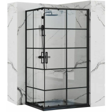 Rea Concept Sarokzuhanykabin - Fekete - 80x100 cm kád, zuhanykabin