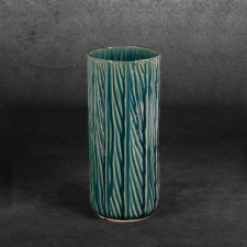  Rea kerámia váza Zöld/bézs 12x12x28 cm dekoráció