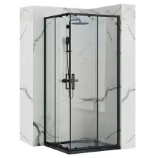 Rea Zuhanykabin Rea Punto black 80x80 kád, zuhanykabin