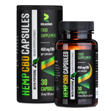 REAKIRO teljes spektrumú vegán kapszula piperinnel 30db 450mg CBD vitamin és táplálékkiegészítő
