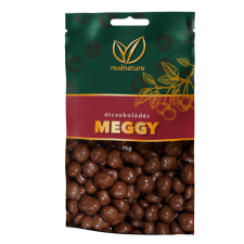  Real Nature étcsokoládés meggy 75 g csokoládé és édesség