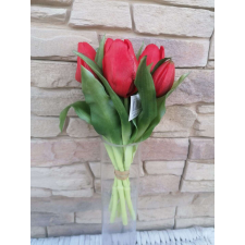 REAL TOUCH EXTRA Tulipán Művirág 7 szálas csokorban 28cm #piros dekoráció