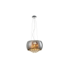 Reality Aggio Pendant lamp,chromeCrystal hangings6*G9 33W bulb incl.glass shade Dia.38cm H20cm total H:120cm - REAL-330004-06