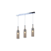 Reality Bottle Glass pendant lamp chrome, shade amber, for 3xE27,max.40W bulb not incl. shade D:8.5cm,H:33.5cm ,D:57cm H:max.120cmlamps at same length - REAL-332803-22