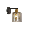 Reality Elmo Wall lamp 1-ltmetal sand black+black cable+ dark gold crownie shade+smokey glass Crownie shade w D12*H11cm smokey glass 1 x E14, max. 40W bulb not inclsize: 18*12*18 cm - REAL-238801