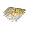 Reality Lancaster crystal Ceiling lamp,shiny gold finishCrystal hanging beads5*E14 Max.40W,bulb excl.Dia:42cm H:26.8cm - REAL-627805-03