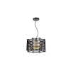 Reality Laria 1LT Pendant lamp 30*30cm H120cm Metal: black matt Shade 1: metal black, Shade 2: glass white opal matt1xE27 40W bulb excl. - REAL-328801-02
