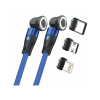 RealPower Magnetic cable,1m,2x magnetisch,blau mit Adaptern (439652)