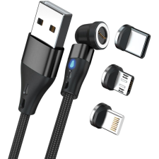 RealPower Magnetic cable 3 Amp,0,20m,schwarz mit Adaptern (439628) mobiltelefon kellék