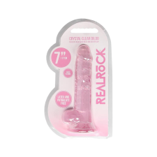 REALROCK - áttetsző élethű dildó - pink (17cm) műpénisz, dildó