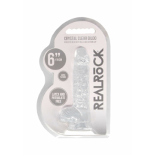  REALROCK - áttetsző élethű dildó - víztiszta (15cm) műpénisz, dildó