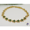  Rebeka antiallergén csillagos karkötő köves díszítéssel 14K  - zöld