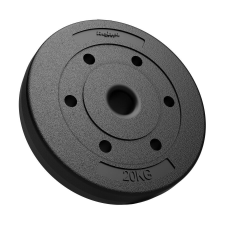 Rebel Active RBA-2142 - műanyag súlytárcsa, 20kg, 51mm-es furat, fekete kézisúlyzó
