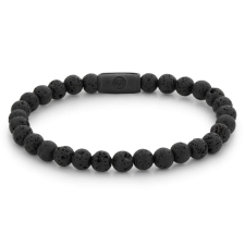 Rebel and Rose - Fekete hold karkötő, unisex divatékszer - (RR-60087-B-M) karkötő