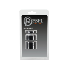 Rebel Ball - pénisz-, heregyűrű és nyújtó szett - (fekete) péniszgyűrű