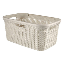 Rebiop Ruháskosár CURVER Style rattan hatású műanyag 45L krém bútor