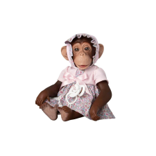 Reborn Monkey pelenkával, ruha rózsaszín motorháztetővel és cumival baba