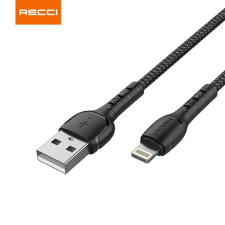 Recci Kab recci rtc-n16lb 3a lightning-usb szövet kábel, fekete - 1m 6955482562338 kábel és adapter