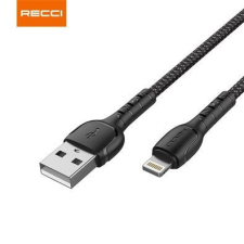Recci RTC-N16LB Lightning - USB-A adat- és töltőkábel 1m fekete kábel és adapter