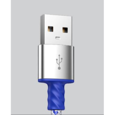Recci RTC-N32L Lightning - USB-A textil borítású adat- és töltőkábel 1m kék-ezüst (RTC-N32L) kábel és adapter