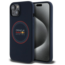 Red Bull RBHMP15S24SIILVR Silicone Red Ring MagSafe-kompatibilis tok iPhone 15 - sötétkék tok és táska