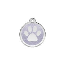 Red Dingo Csillámos Rozsdamentes mancs mintás acél biléta ezüst nyakörv, póráz, hám kutyáknak