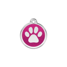 Red Dingo Csillámos Rozsdamentes mancs mintás acél biléta hot pink nyakörv, póráz, hám kutyáknak